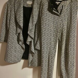 Calvin Klein Monochrome Zigzag Blazer and Pants